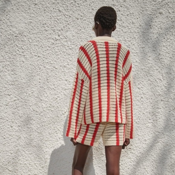 NWT Zara 2-Piece Openwork Knit Jacket & Shorts Set - Picture 12 of 12